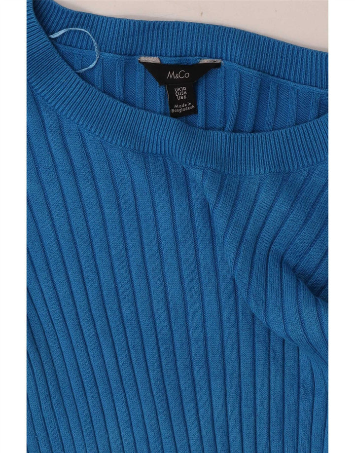 M&Co Womens Boat Neck Jumper Sweater UK 10 Small Blue