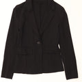 BENETTON Womens 1 Button Blazer Jacket UK 8 Small Black Viscose Vintage Benetton and Second-Hand Benetton from Messina Hembry 