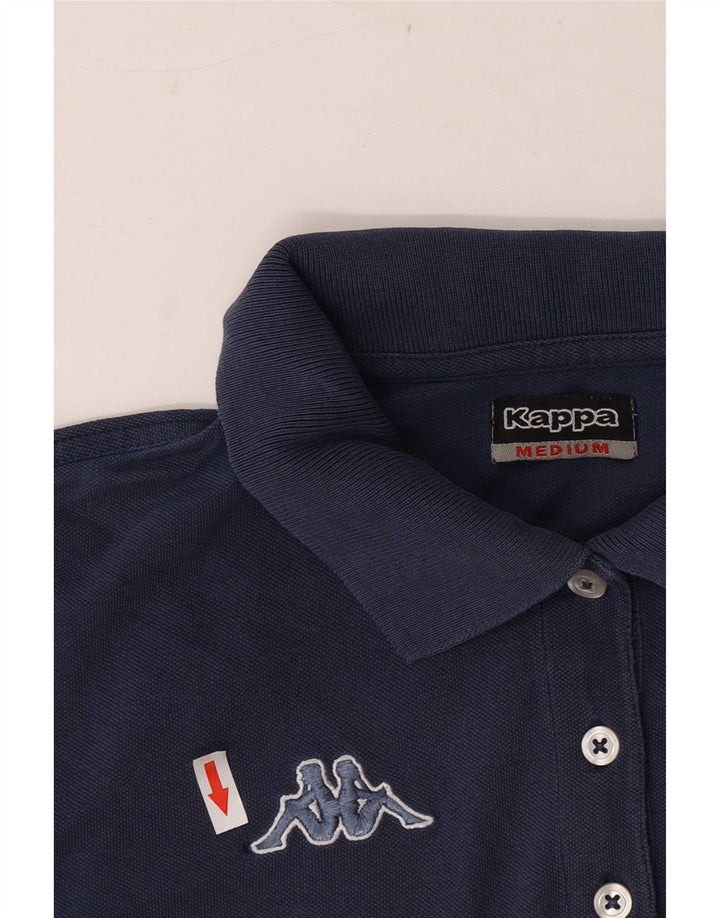 Kappa Womens Polo Shirt UK 12 Medium Navy Blue Cotton