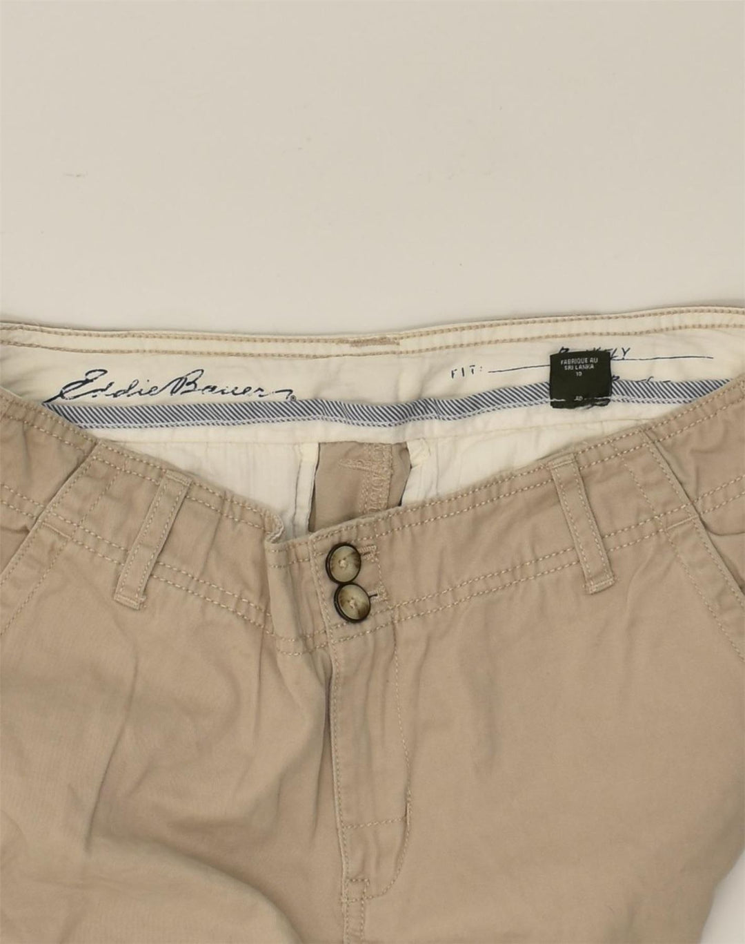 EDDIE BAUER Womens Straight Chino Trousers US 10 Large W34 L32  Beige | Vintage Eddie Bauer | Thrift | Second-Hand Eddie Bauer | Used Clothing | Messina Hembry 