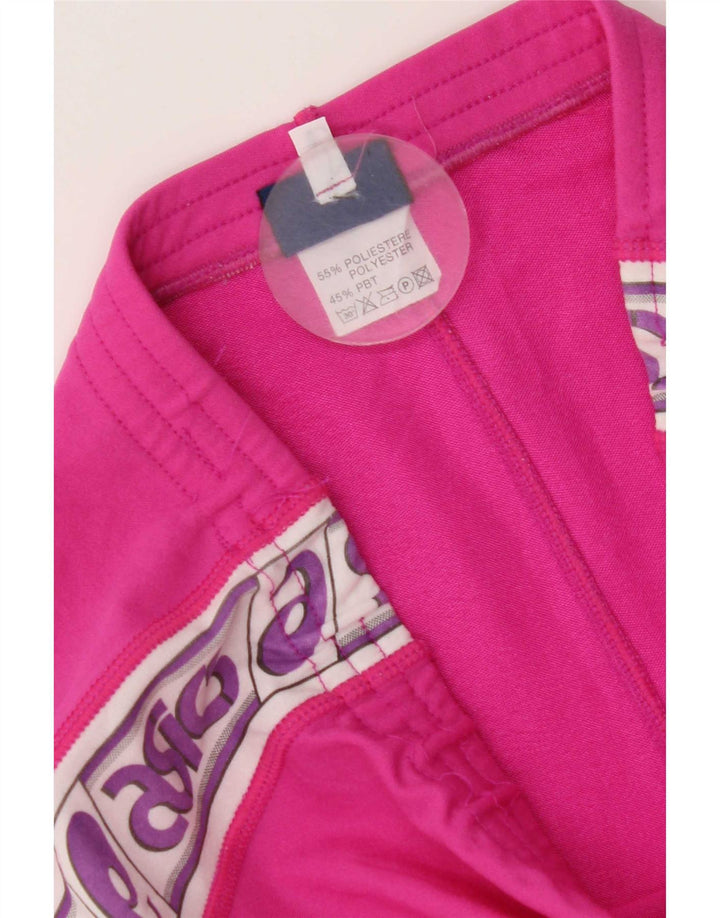 Asics Womens Graphic Tracksuit Trousers UK 12 Medium Pink Colourblock