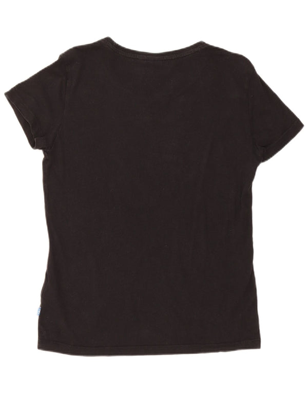 Adidas Damen Grafik T-Shirt Top UK 10 Small Schwarz Baumwolle