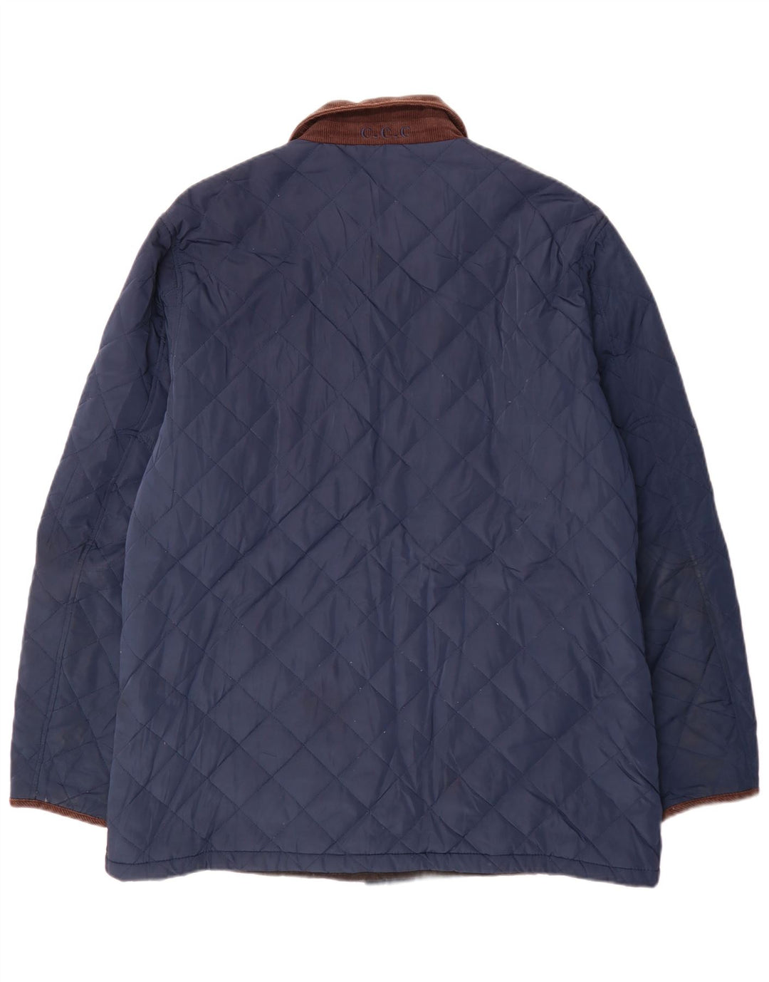 Crew Clothing Mens Quilted Jacket UK 44 2XL Navy Blue Colourblock Polyester