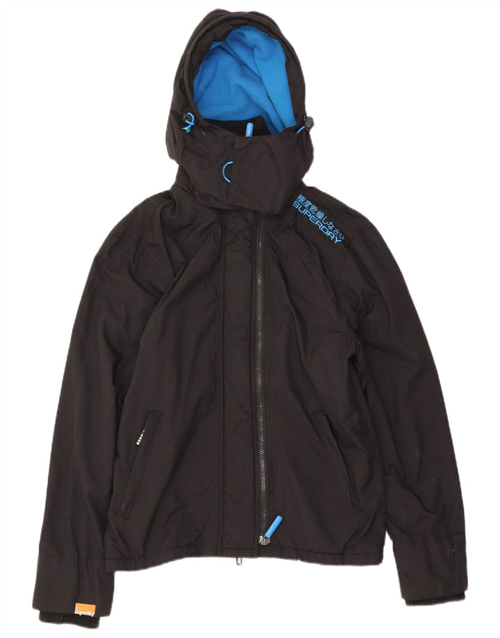 Superdry Womens Oversized Windbreaker Jacket UK 10 Small Black