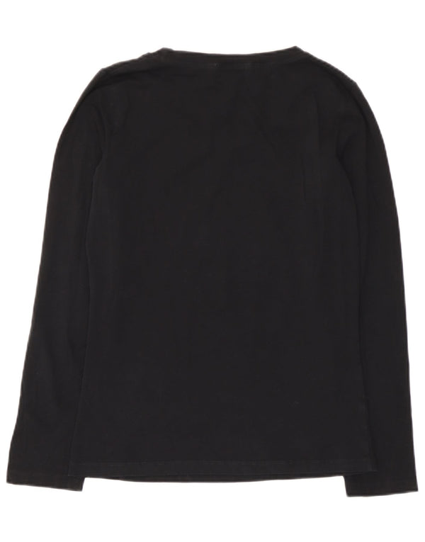 Moschino Haut graphique à manches longues pour femme UK 12 Noir moyen