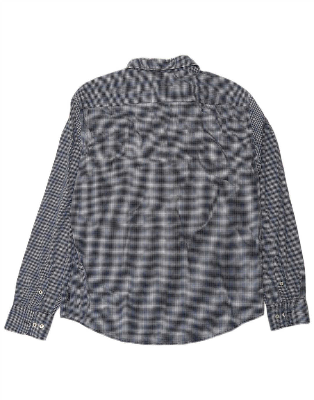 Armani Jeans Mens Shirt XL Navy Blue Gingham