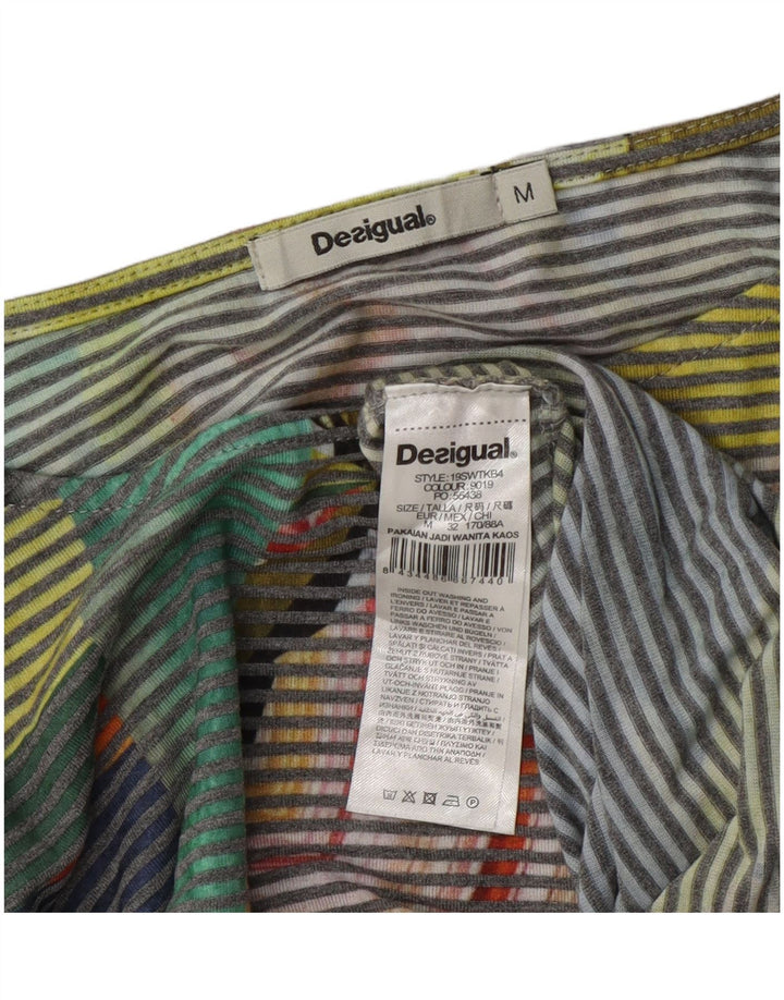Desigual Blusa corta para mujer Top UK 14 Medium Multicolor Pinstripe
