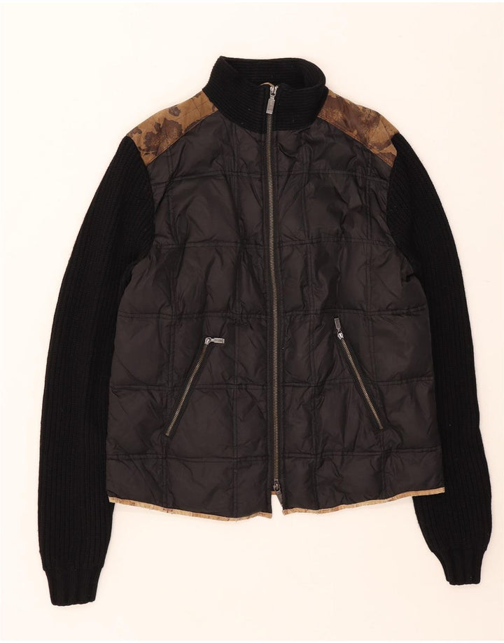 ALVIERO MARTINI Womens Padded Jacket IT 52 2XL Black Colourblock Nylon