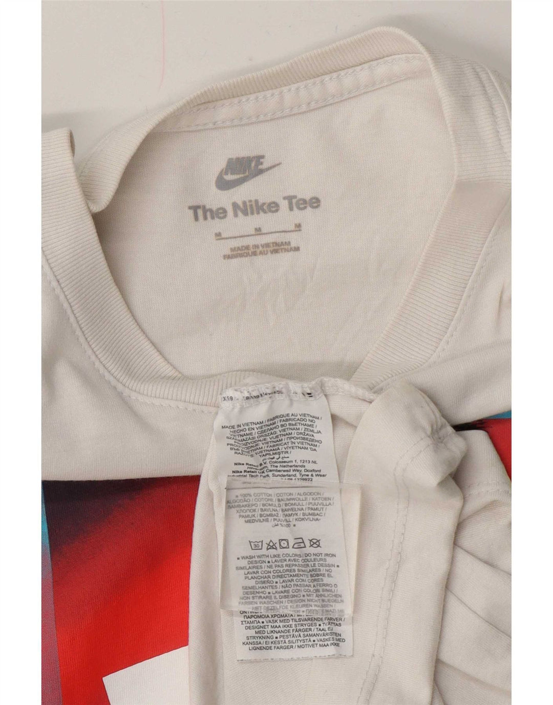 Nike grafisk t-shirt til mænd, medium hvid bomuld