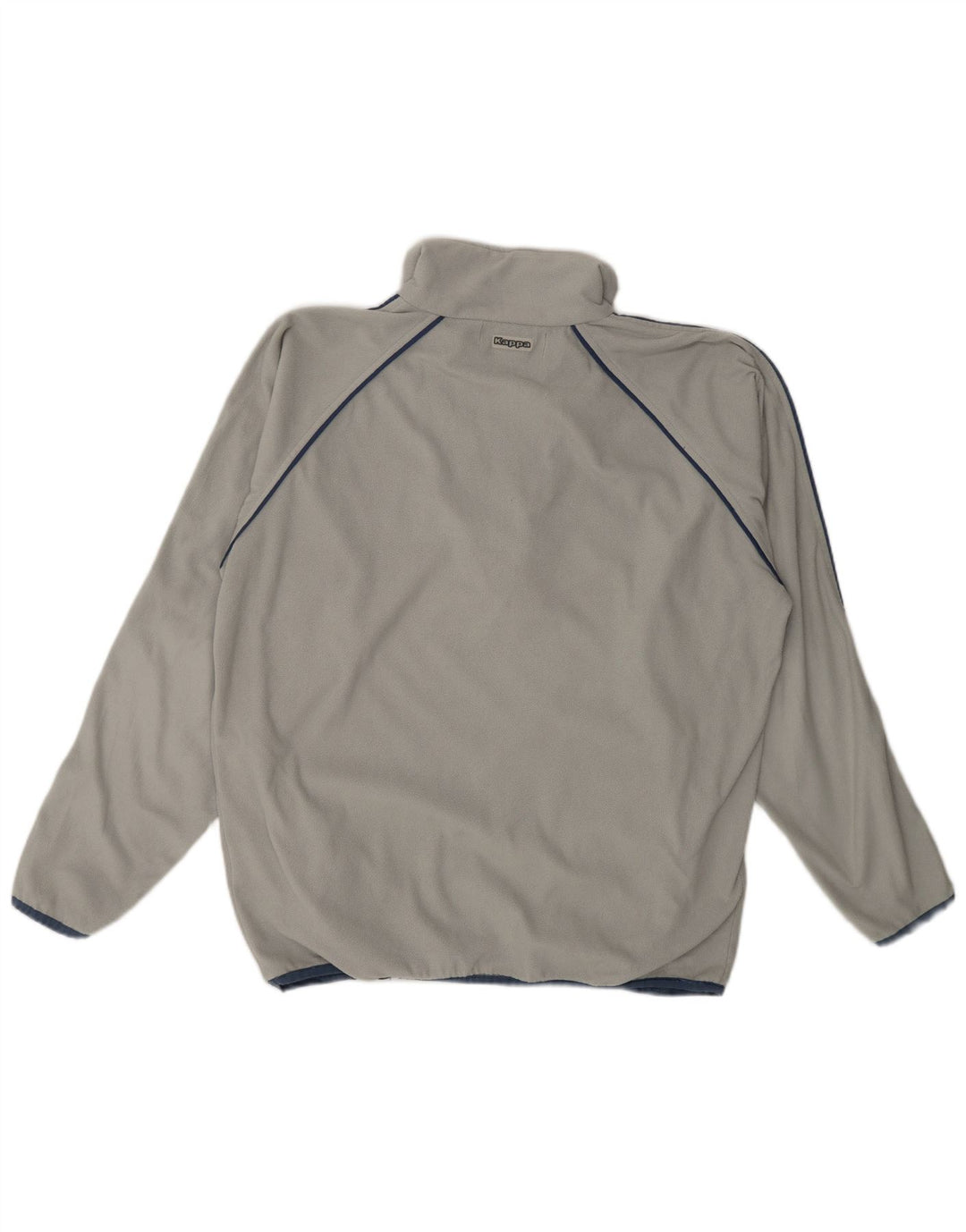 Kappa Herren-Fleecepullover mit Reißverschluss am Hals, großes graues Polyester