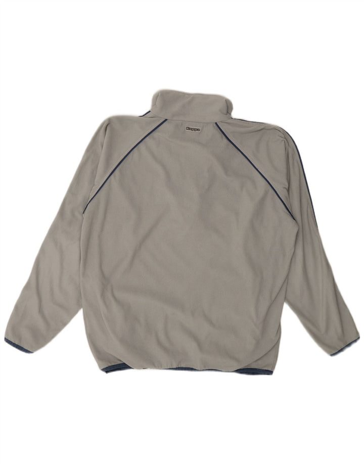 Kappa Herren-Fleecepullover mit Reißverschluss am Hals, großes graues Polyester