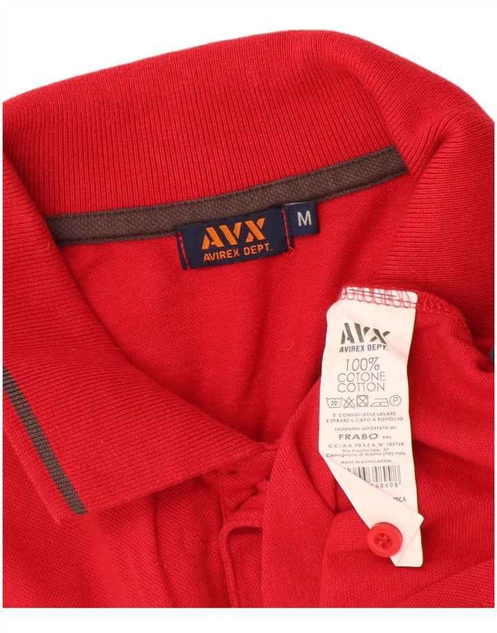 Polo da uomo Avirex in cotone rosso medio