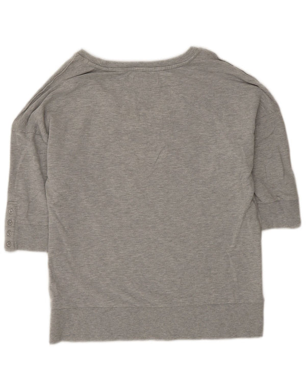 Ted Baker Womens Graphic Short Sleeve Sweatshirt Jumper Size 3 Medium Grey