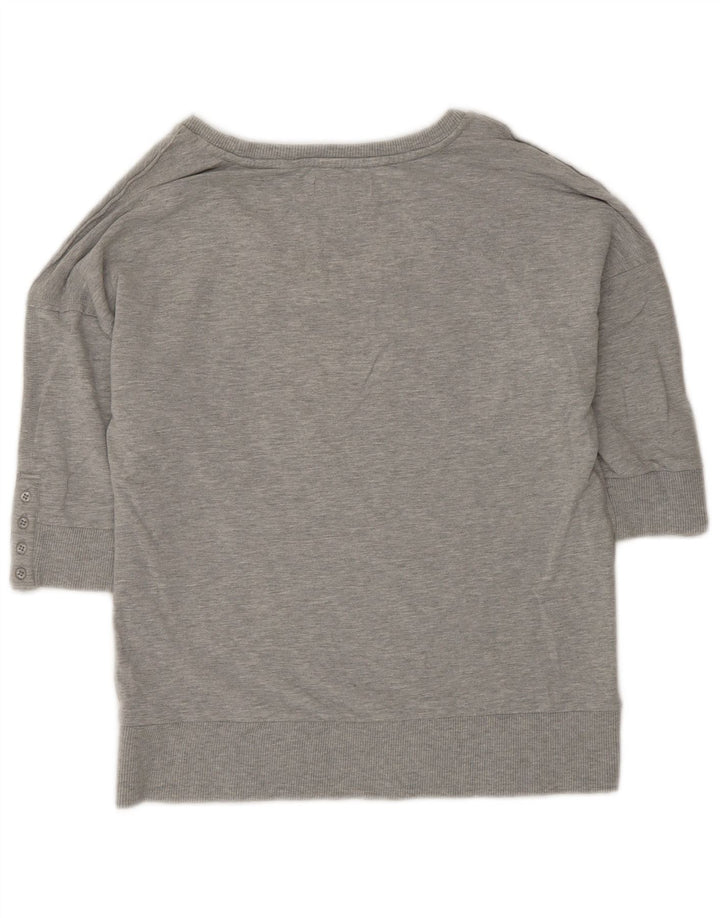 Ted Baker Womens Graphic Short Sleeve Sweatshirt Jumper Size 3 Medium Grey