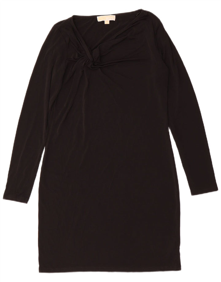 Michael Kors Womens Long Sleeve Bodycon Dress UK 14 Medium Black Polyester