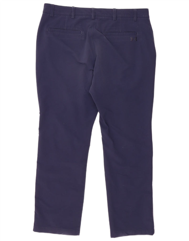 Pantaloni chino dritti da uomo Under Armour W40 L32 poliestere blu navy