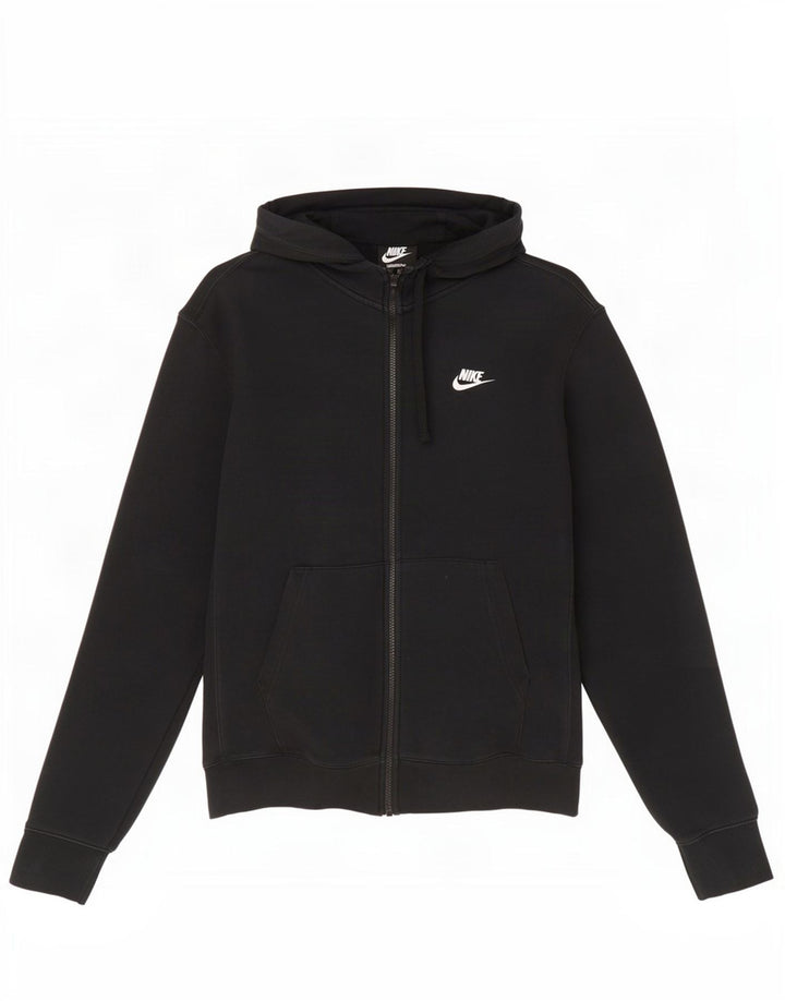 Nike Mens Zip Hoodie Sweater Medium Black Cotton