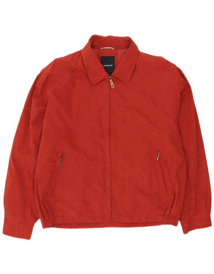 LONDON FOG Mens Bomber Jacket UK 42 XL Red Polyester