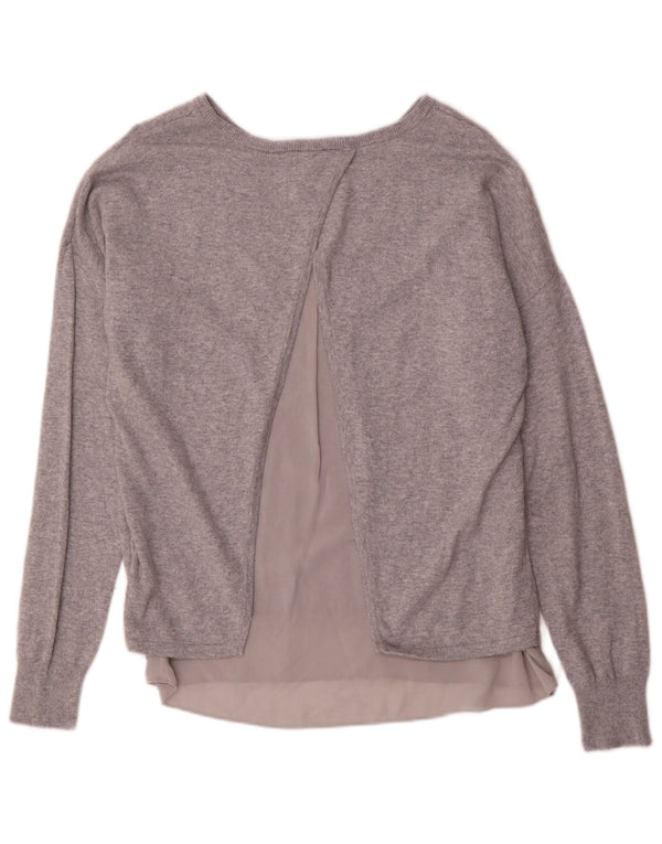 MARKS & SPENCER Womens Boat Neck Jumper Sweater UK 12 Medium Grey