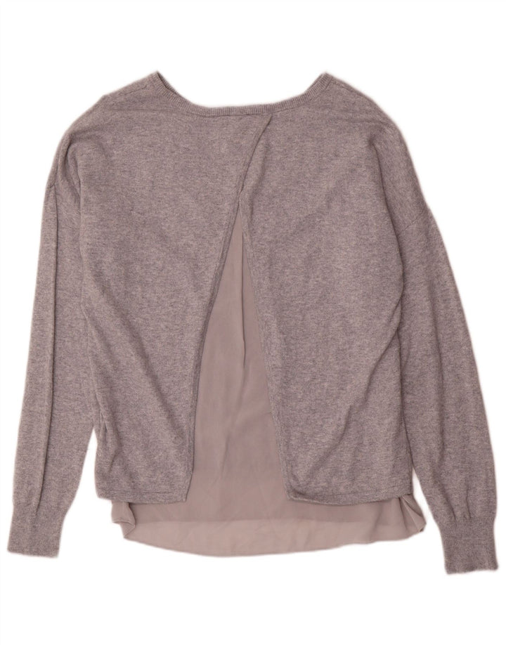 MARKS & SPENCER Dame Boat Neck Sweater UK 12 Medium Grey