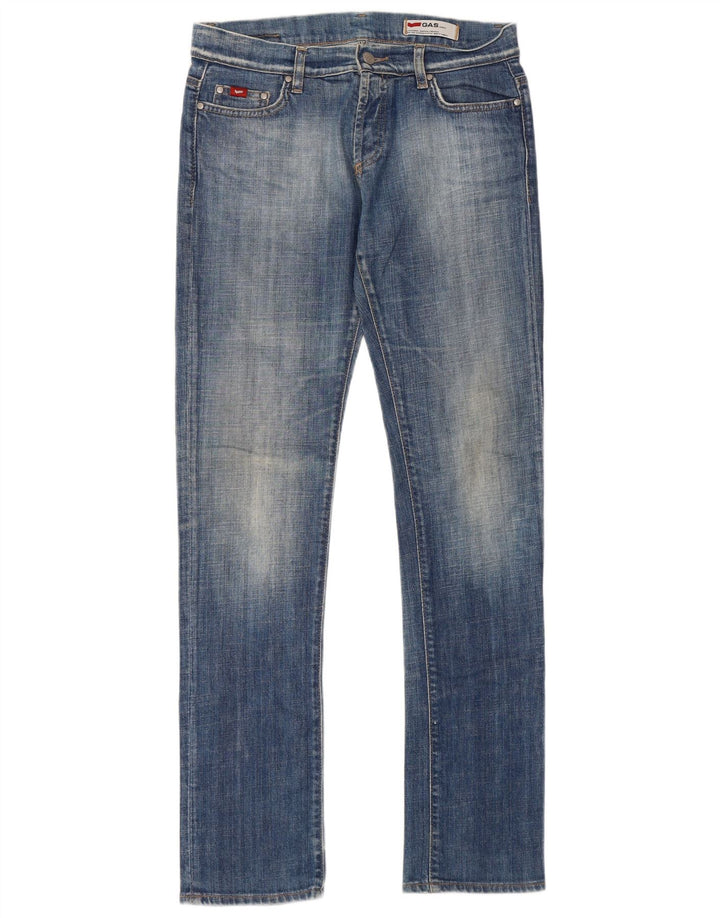 Gas Womens Slim Jeans W31 L34 Blue Cotton
