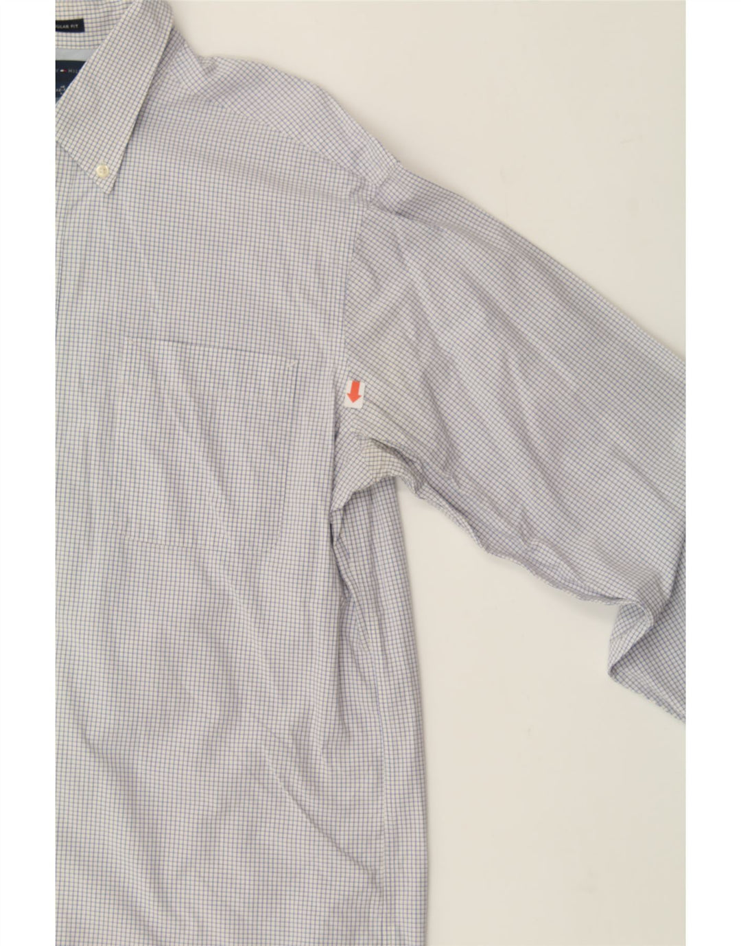 TOMMY HILFIGER Mens Regular Fit Shirt Size 16 Large Blue Check Cotton Vintage Tommy Hilfiger and Second-Hand Tommy Hilfiger from Messina Hembry 