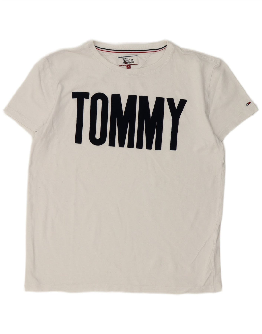 Tommy Hilfiger Mens Graphic T-Shirt Top Medium White