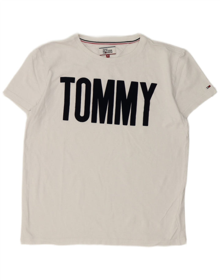 Tommy Hilfiger Mens Graphic T-Shirt Top Medium White