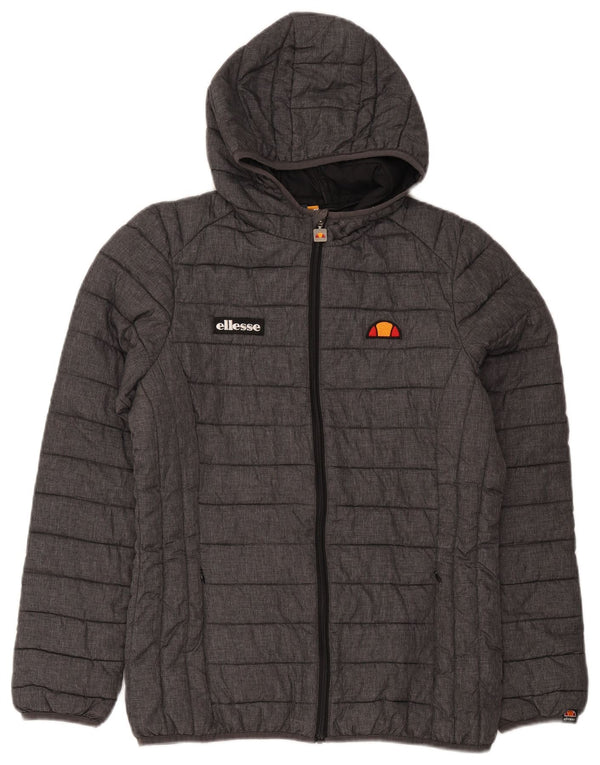 Ellesse Womens Hooded Padded Jacket UK 14 Medium Grey Polyamide Sports