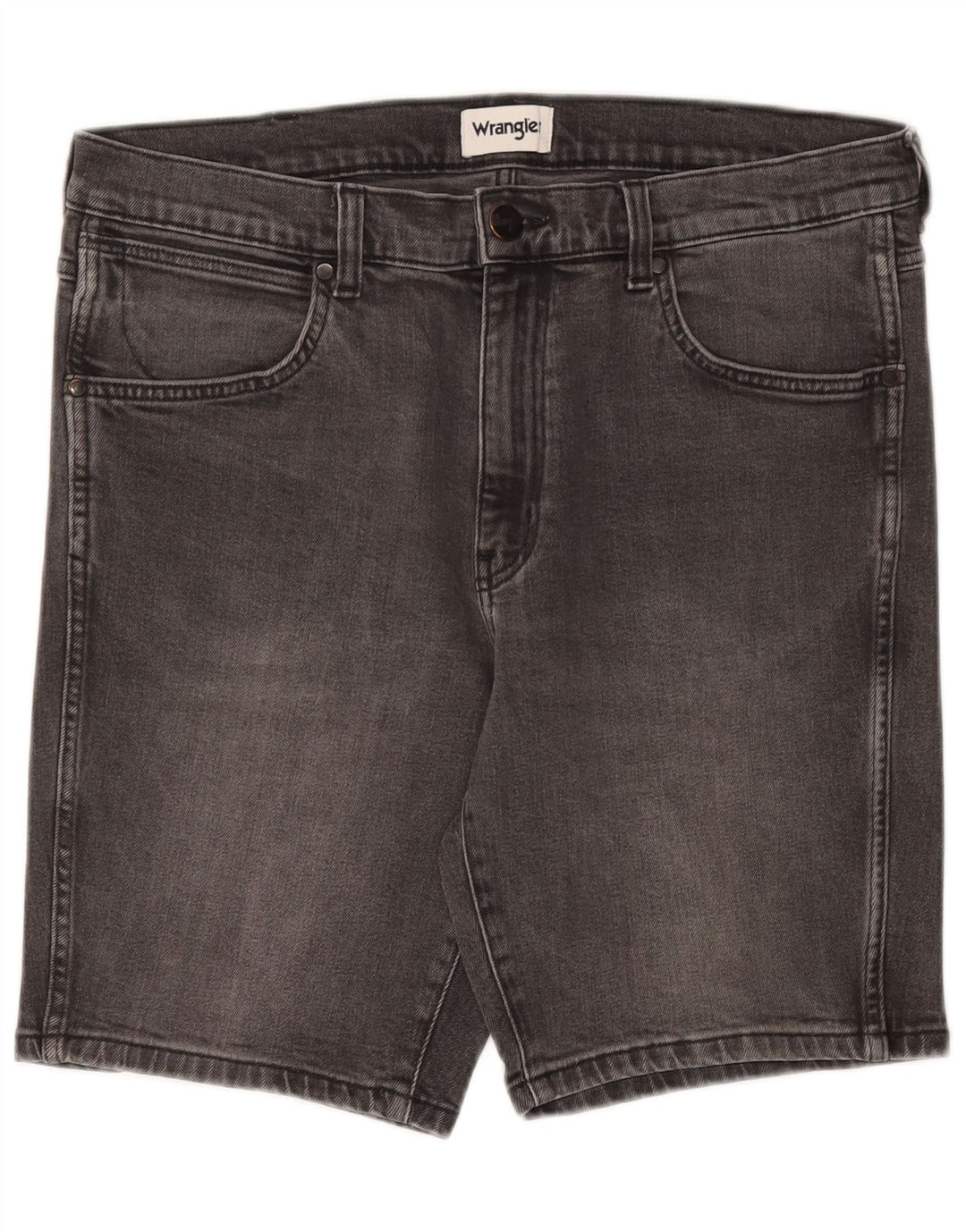Wrangler Mens Regular Fit Denim Shorts W34 Large Grey Cotton