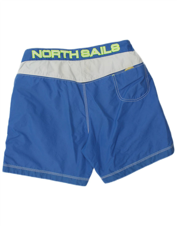 North Sails Herren-Badeshorts mit Grafik, mittelblaues Colourblock-Polyamid