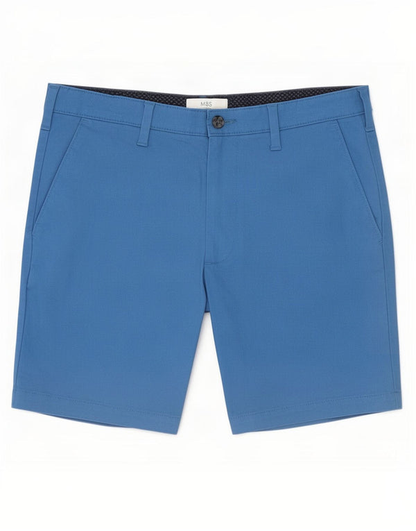 Marks & Spencer Herre Chino Shorts W32 Medium Blue Bomuld