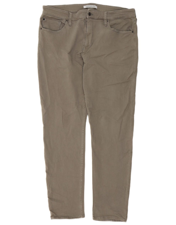 Pantaloni casual slim da uomo Calvin Klein W38 L32 Cachi