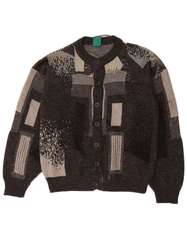 Canda Mens Cardigan Suéter Pequeño Gris Geométrico Acrílico