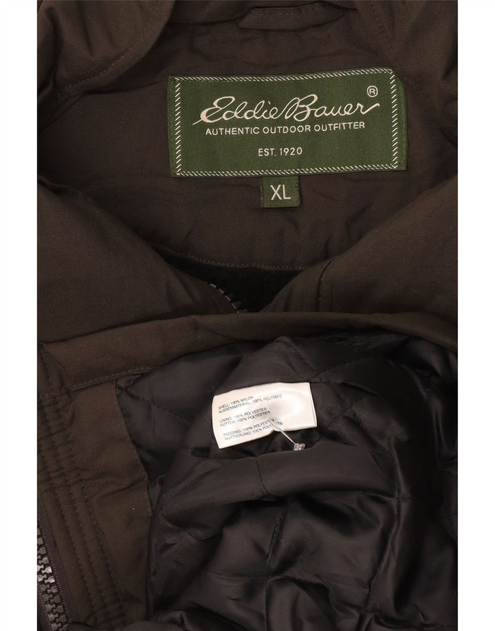 EDDIE BAUER Mens Padded Jacket UK 42 XL Grey Nylon