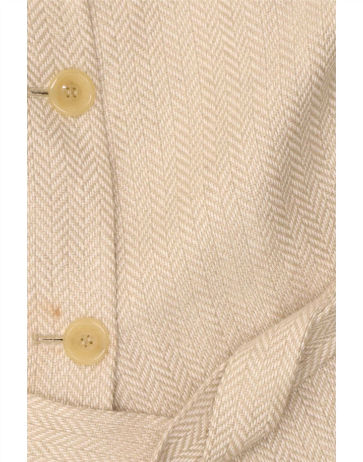 Elegance Damenmantel UK 12 Mittelbeige Herringbone-Leinen