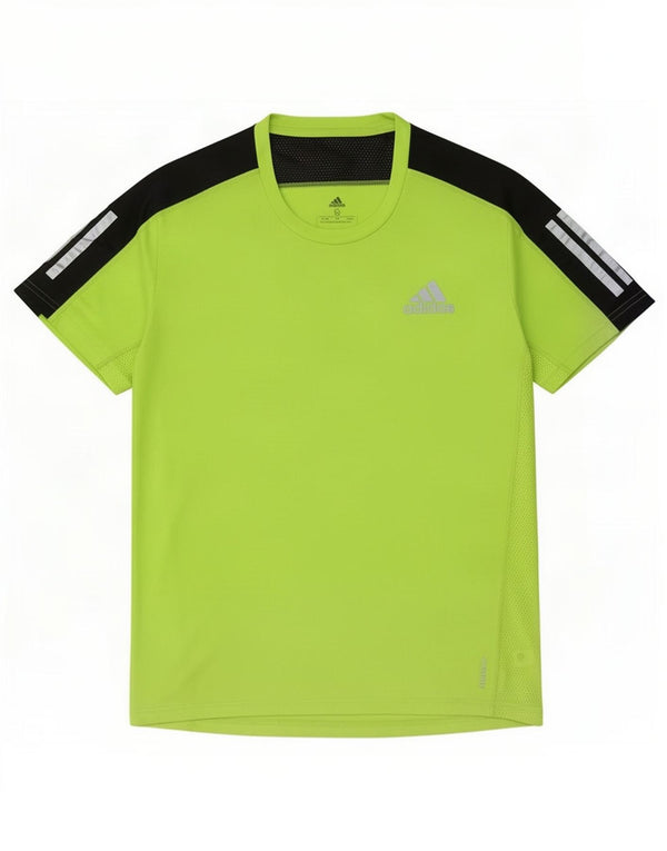 T-shirt Adidas Aeroready da uomo Top Small verde color block