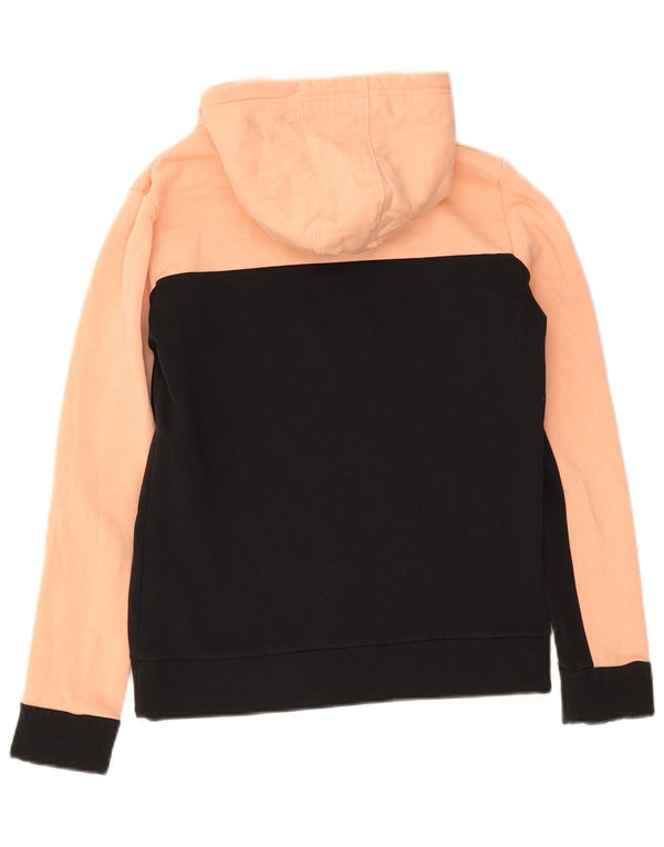 Felpa con cappuccio grafica da donna Adidas UK 8/10 Small Pink Colourblock Cotton