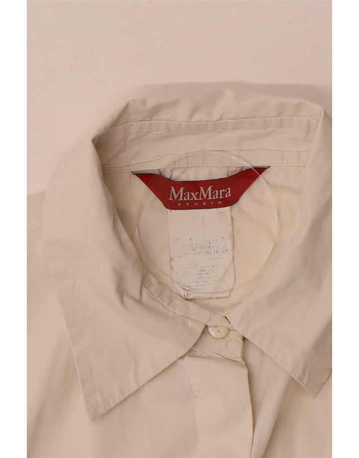 Max Mara Womens Shirt Blouse UK 16 Large White