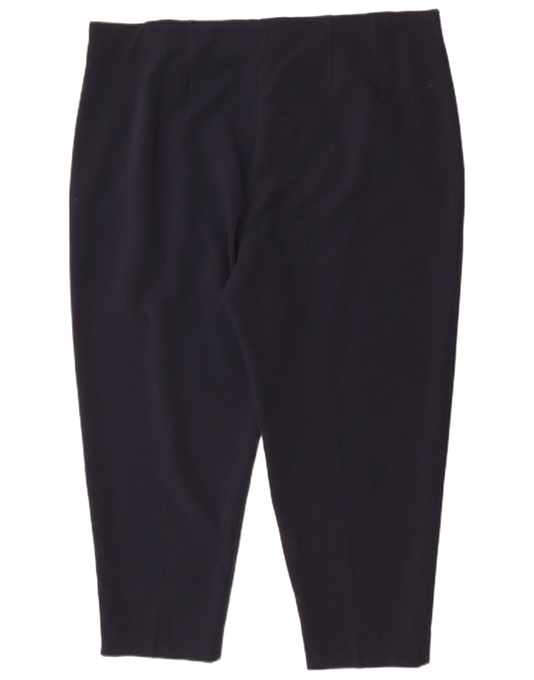 Pantaloni corti a vita alta Marks & Spencer da donna UK 22 3XL W42 L26 Navy B