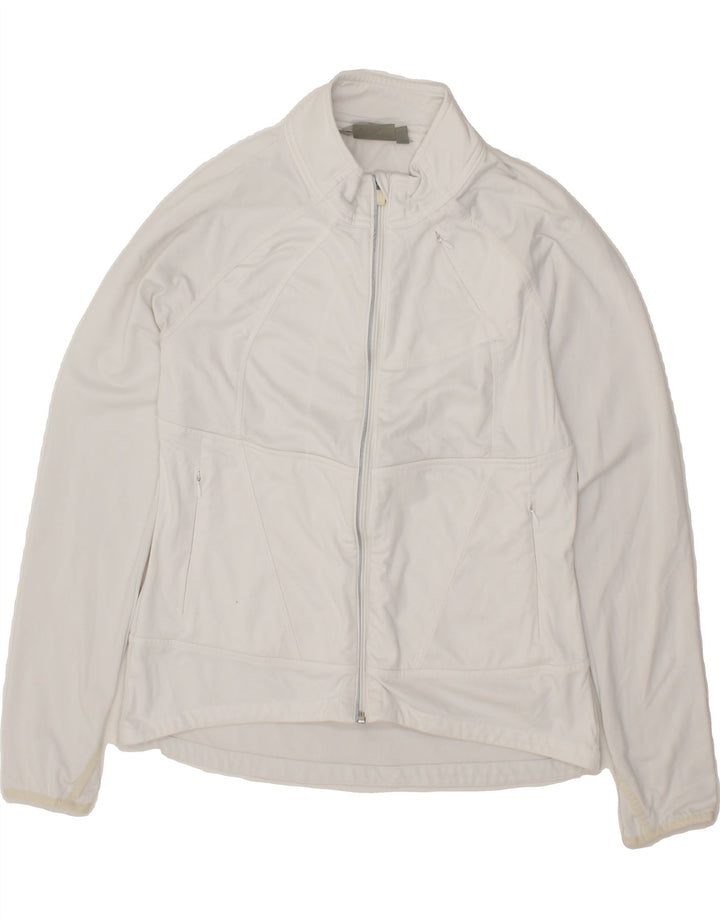 ATHLETA Womens Tracksuit Top Jacket UK 14 Medium White Polyester Vintage Athleta and Second-Hand Athleta from Messina Hembry 