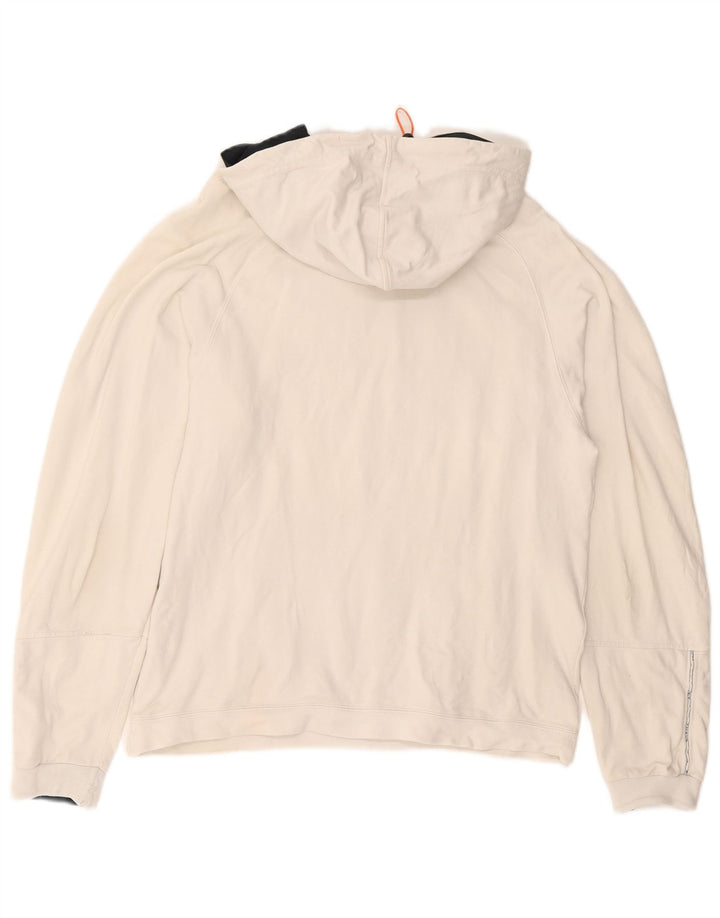 CHAMPION Mens Graphic Hoodie Jumper Medium Off White