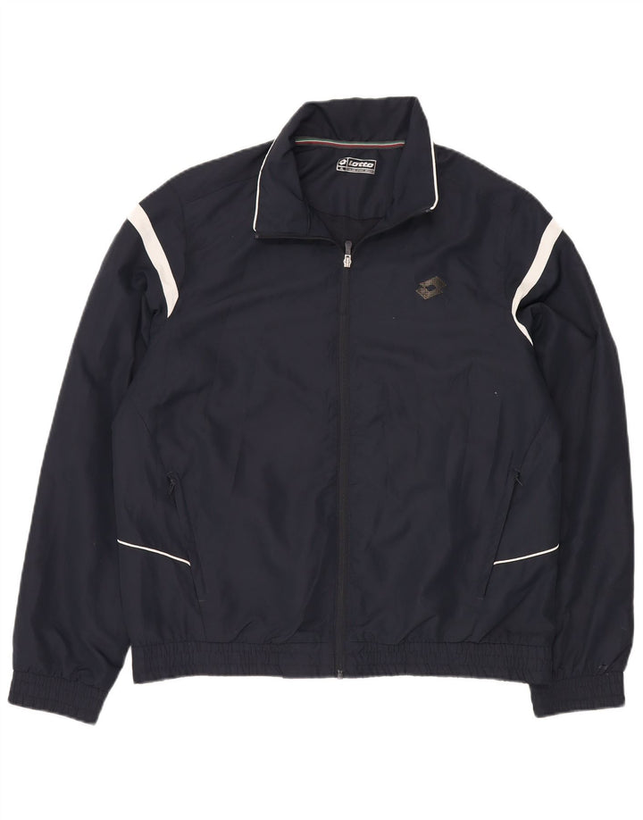 Lotto Mens Tracksuit Top Jacket XL Navy Blue Colourblock Polyester