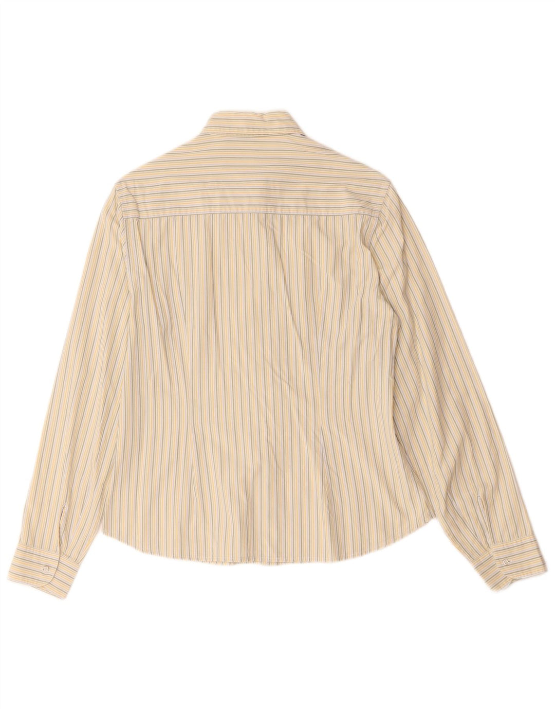 Massimo Dutti Womens Shirt UK 14 Medium Beige Striped Silk