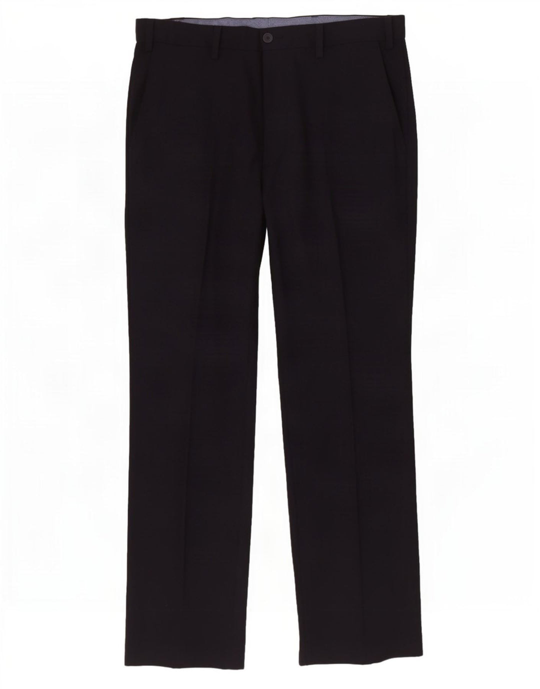 Pantaloni chino regolari da uomo Marks & Spencer W34 L31 poliestere blu navy