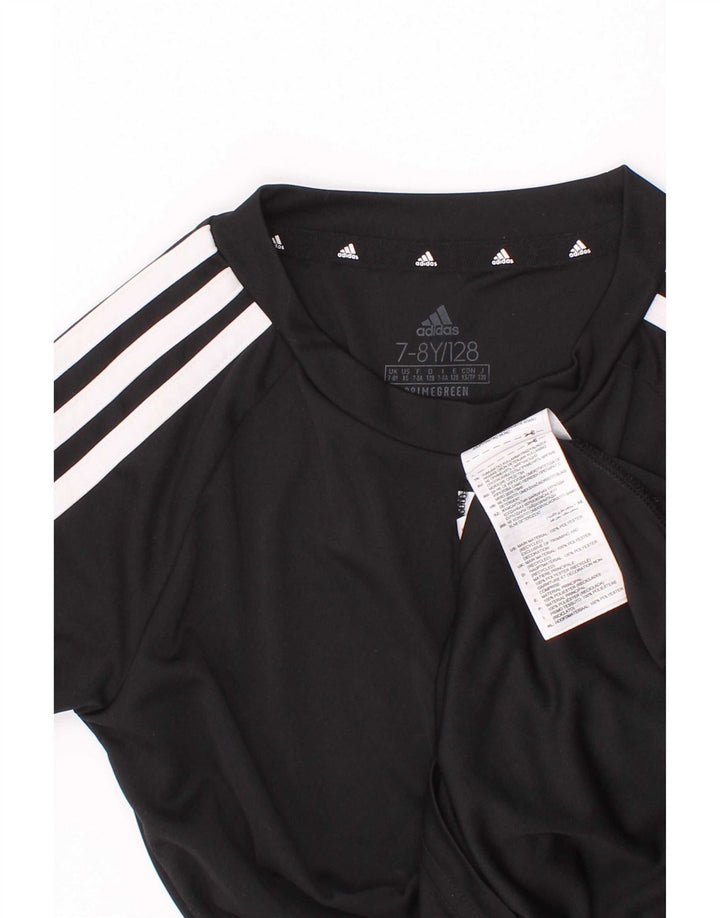 Adidas Boys Aeroready T-Shirt Top 7-8 Years Black Polyester