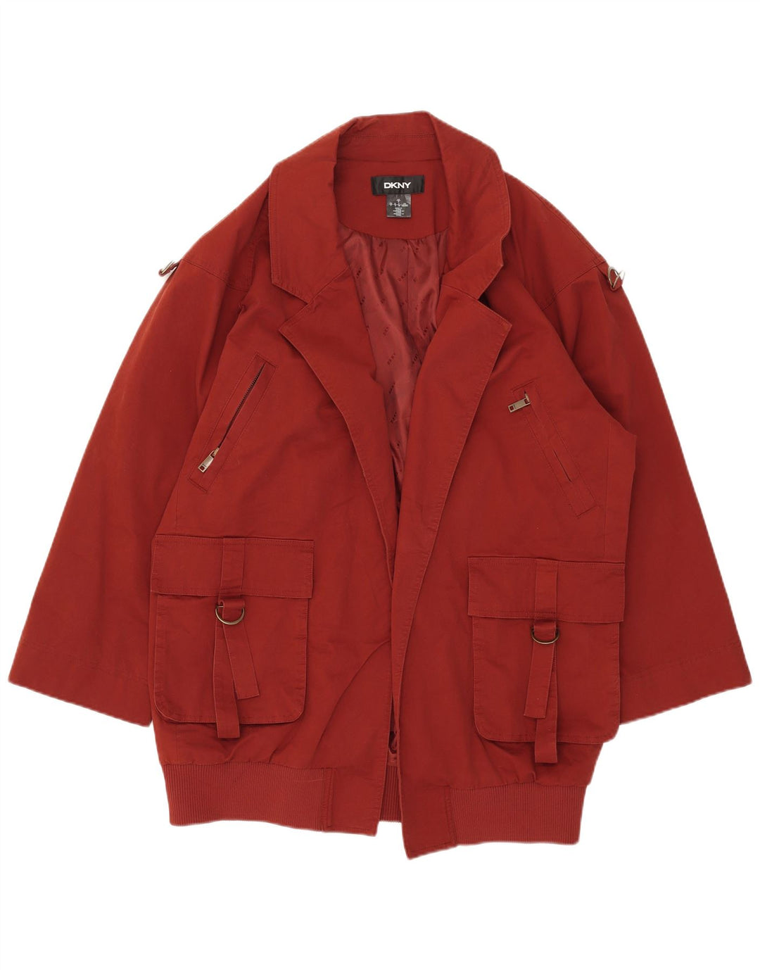 Dkny Womens Open Oversized Overfrakke UK 10 Small Red