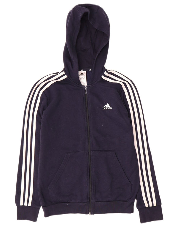 Свитер с капюшоном на молнии для мальчиков Adidas 11–12 лет, темно-синий, хлопок