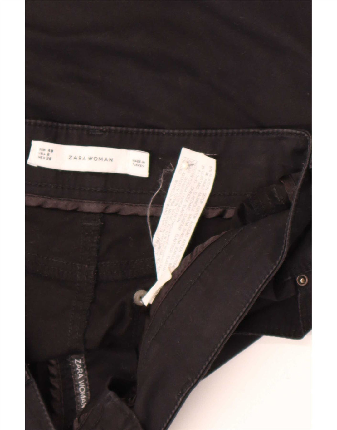 Zara Womens Pencil Skirt EU 40 Medium W30 Black Cotton