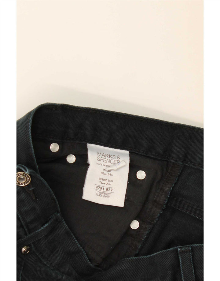 Marks & Spencer Mens Blue Harbour Straight Jeans W34 L29 Black Cotton